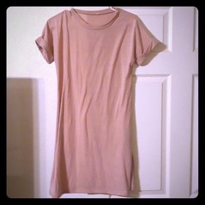 Blush colored tshirt dress